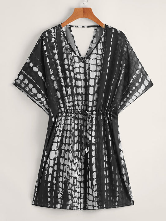 Salida de bano negra tie dye