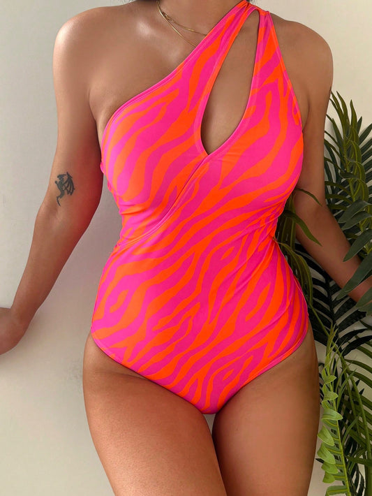 Calzoneta animal print anaranjada y rosada