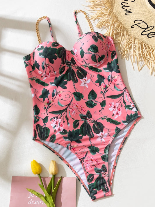 Calzoneta rosada con tirantes de cadena