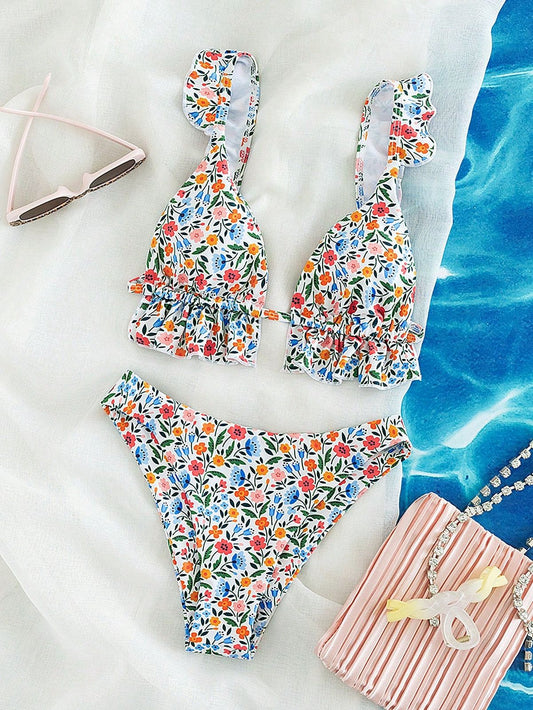Bikini de flores de colores