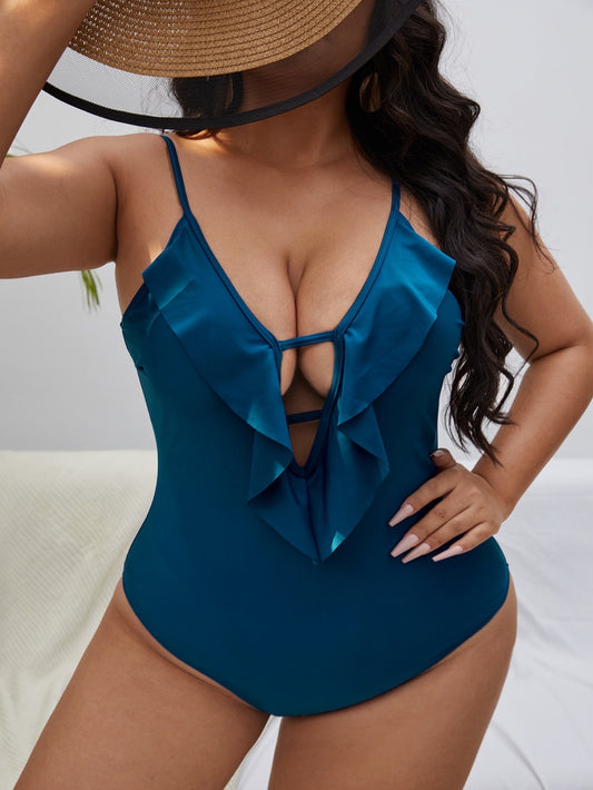 Calzoneta aqua de vuelos y escote