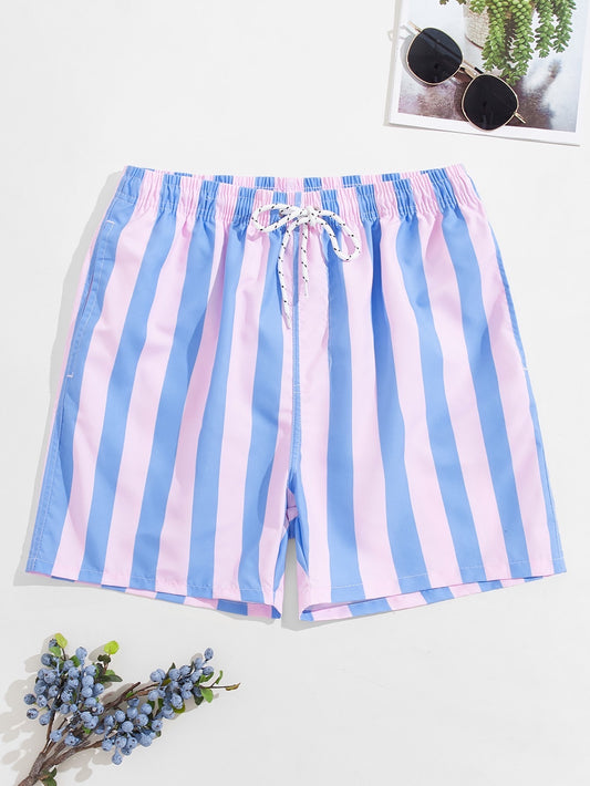 Calzoneta de lineas celestes y rosadas de hombre
