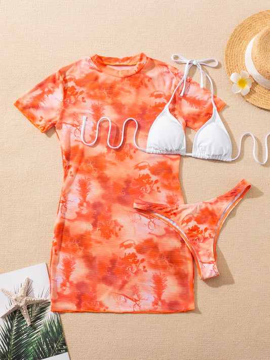 Set bikini tie dye naranja