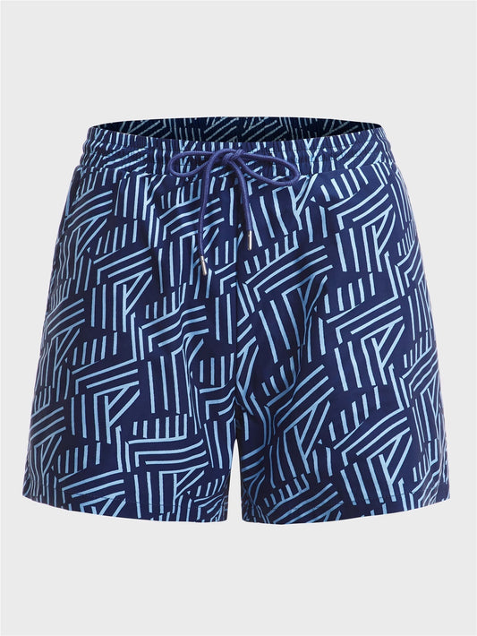 Calzoneta azul con líneas celestes de hombre