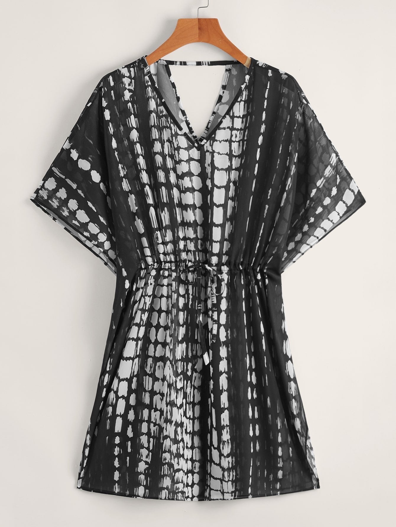 Salida de bano negra tie dye