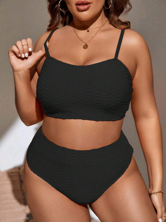 Bikini negro con textura