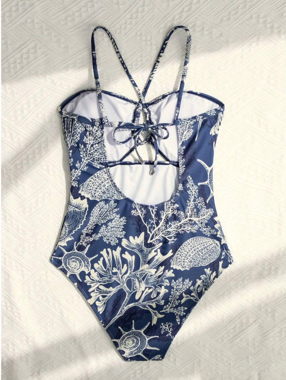 Calzoneta azul de conchas con apertura