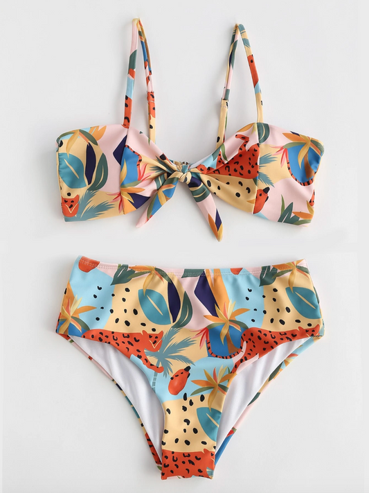 Bikini de colores con jaguar