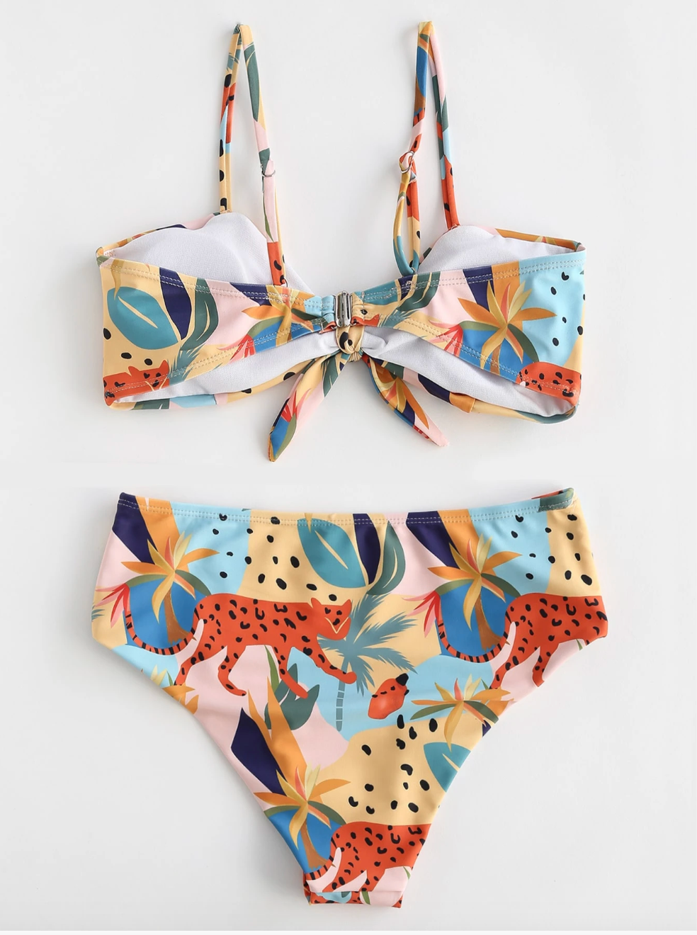 Bikini de colores con jaguar