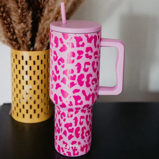 Tumbler rosado animal print
